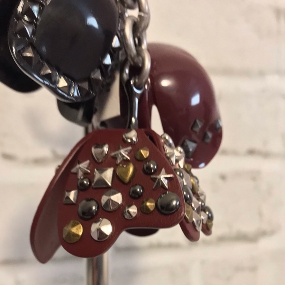 **SOLD**COACH Tea Rose Studded Bag Charm - Picture 3 of 8